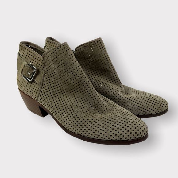 Sam Edelman Paula Perforated Suede Leather Ankle Bootie - Picture 1 of 8